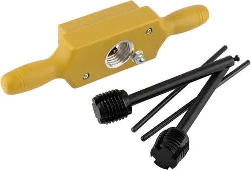 Vista 9 de Juego de machos y terrajas - 1 pulgada x 6TPI Kit de macho de rosca para espigas que corta roscas de madera macho y hembra con caja de roscar de dos