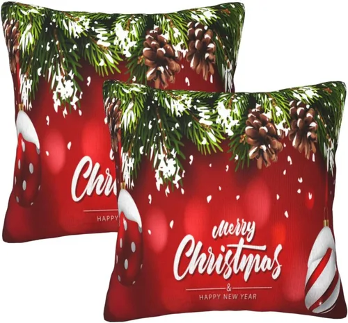 Vista 13 de Fundas de Almohada Flor de Pascua Dorada Copo de Nieve Navidad Xmas Juego de 2 Fundas de Almohadas Cuadradas Funda de Cojín Fundas de Almohadas