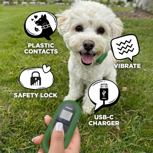 Vista 3 de Dogtra CUE Verde – Collar electrónico para entrenamiento de perros con control remoto – Entrenamiento hecho fácil para dueños de perros cotidianos