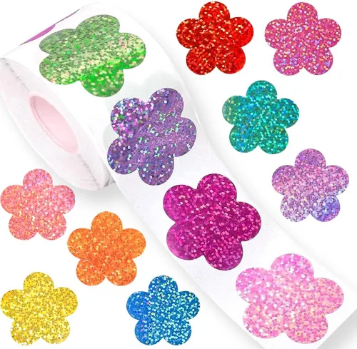 Vista 21 de 500 piezas de rollo de calcomanías lindas de patas de perro en glitter, etiquetas adhesivas de huellas de perro negro, etiquetas de vinilo Patas