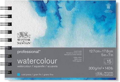 Vista 13 de Winsor & Newton Bloque de papel de acuarela profesional, 7" x 10", prensado en frío