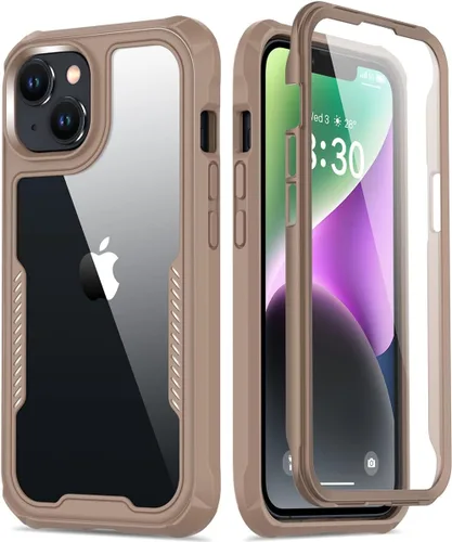 Vista 10 de FUNMIKO Funda transparente para iPhone 14 con protector de pantalla integrado sensible al tacto, protección resistente de grado milimétrico, pasa 21