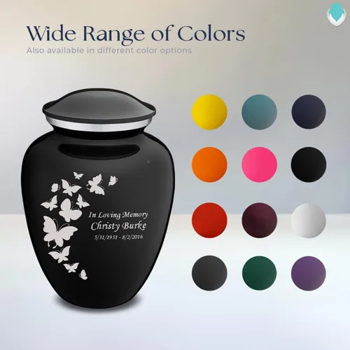 Vista 8 de Geturns Embrace Urnas de Cremación de Mariposa Personalizadas para Adultos para Cenizas Humanas I Urna Funeraria Grande Negra para Mujeres y Hombres
