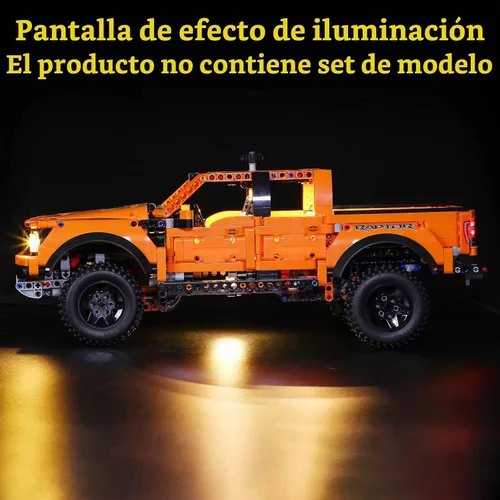 Vista 4 de GEAMENT Kit de luces LED compatible con LEGO Ford F-150 Raptor - Juego de iluminación para modelo de construcción Technic 42126