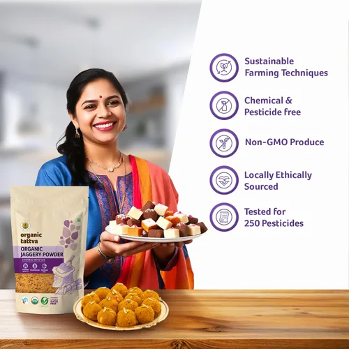 Vista 8 de Organic Tattva Jaggery en polvo, 17.64 oz certificado por USDA