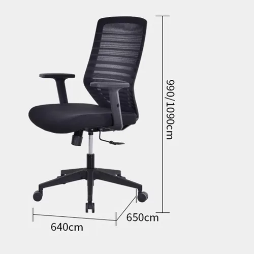 Vista 3 de Silla de trabajo de escritorio de computadora de malla con soporte lumbar de oficina ergonómica grande (azul)