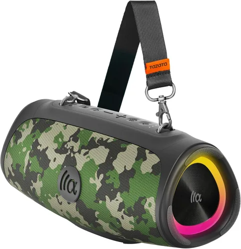 Vista 11 de TAZATA Altavoz Bluetooth inalámbrico, altavoces para exteriores Boombox con Negro