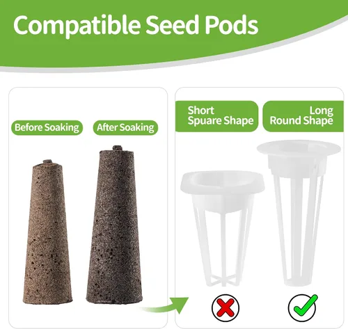 Vista 4 de Kit de cápsulas de semillas para AeroGarden, 30 esponjas de cultivo con nutrientes A & B, 1 pinzas, 10 etiquetas, cápsulas de arranque de semillas