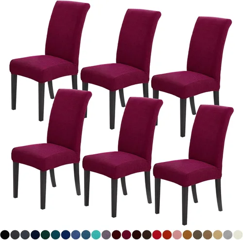 Vista 85 de Joccun - Juego de 2 fundas para sillas de comedor, fundas elásticas para sillas de comedor, fundas de asiento para sillas de comedor, funda de Negro