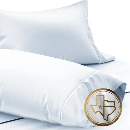 Vista 11 de TEXAS LINEN CO. Juego de 4 fundas de almohada de algodón egipcio premium tamaño estándar/queen - Fundas de almohada de lujo de algodón de alto Gris