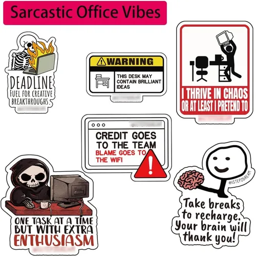 Vista 5 de Calcomanías motivacionales para oficina, regalos divertidos para compañeros de trabajo, diseño inspirador para profesionales corporativos, vinilo