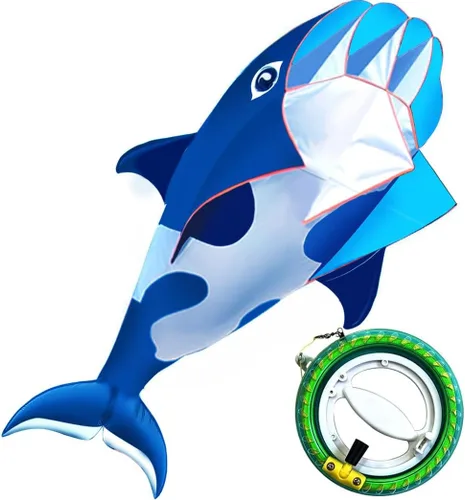 Vista 11 de HENGDA KITE 3D Kite for Kids and Adults,Easy to Fly,Excellent Fabric and Structure Design，Huge Frameless Soft Parafoil Giant Whales Dolphins Kite