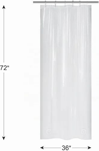 Vista 8 de AmazerBath Cortina de ducha resistente para cabina de 12 calibre, 36 x 72 pulgadas de plástico transparente con peso, con 2 piedras pesadas y 6