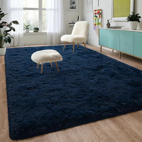 Vista 59 de DweIke Alfombras de pasillo beige esponjosas para dormitorio, 2 x 6 pies, alfombra larga de felpa suave para niñas y niños, antideslizante y lavable