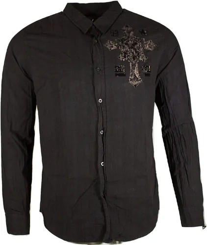 Vista 3 de Xtreme Couture Affliction - Camisa con botones para hombre, color negro