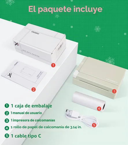 Vista 9 de Máquina impresora de etiquetas adhesivas ORGBRO X3, mini impresora imprimir cápsulas etiquetadoras 300 Dpi, 3 Inch Bluetooh Pocket Verde oliva