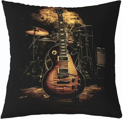 Vista 30 de Castle Fairy Cowboy Boots Throw Pillow Cover 16"x16" Bohemia Musical Guitar Pillowcase Western Rustic Cowgirl Reversible Print Cushion Cover Music