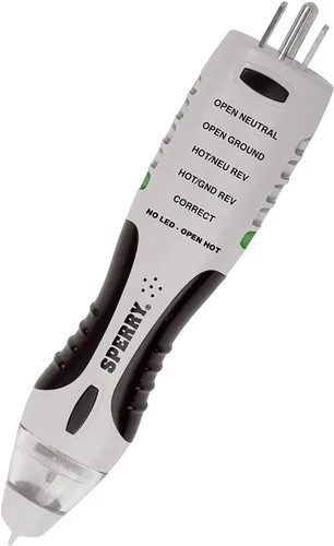 Vista 9 de Sperry Instrumentos VD7504GFI Detector de voltaje sin contacto doble control 2-en-1 + GFCI Analizador de circuito de salida, indicadores visuales