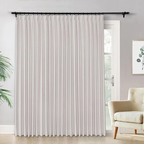 Vista 12 de Macochico Cortinas opacas de lino plisadas para oscurecer la habitación, panel con aislamiento térmico para dormitorio, sala de estar, sala