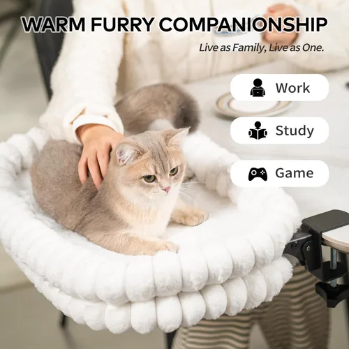 Vista 3 de CHEERPALS Cloud - Hamaca plegable para gatos de interior Blanco