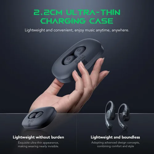 Vista 7 de Black Shark Auriculares Bluetooth de oreja abierta, Bluetooth 5.3 inalámbricos deportivos, cancelación de ruido, IPX6 impermeable, 0.06s de baja
