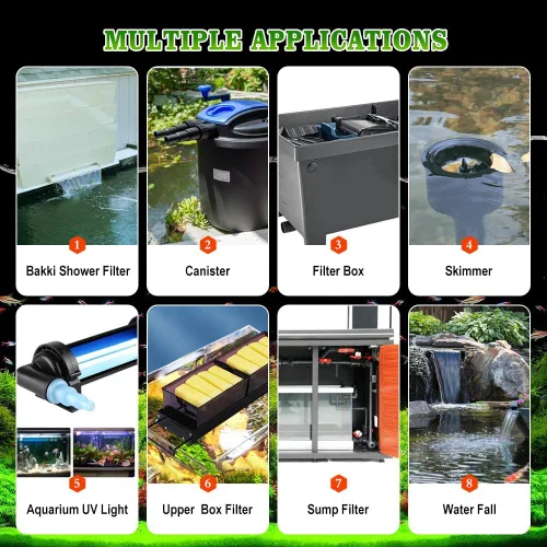 Vista 8 de NEZO Bomba de agua para acuario con controlador, sumergible y bomba de retorno de ahorro de energía en línea para acuario, tanque de peces de agua