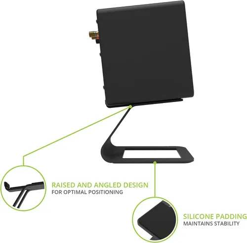 Vista 3 de Kanto SE2 Soportes elevados para altavoces de escritorio para altavoces pequeños - 2 unidades (negro)