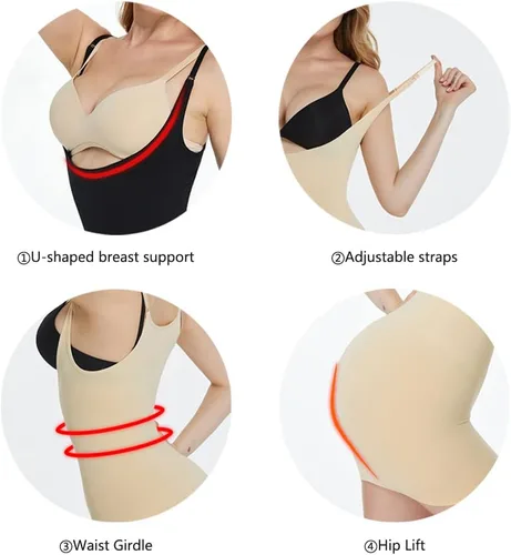 Vista 6 de shapewear slips for under dresses - full body shaper slip for women under dress