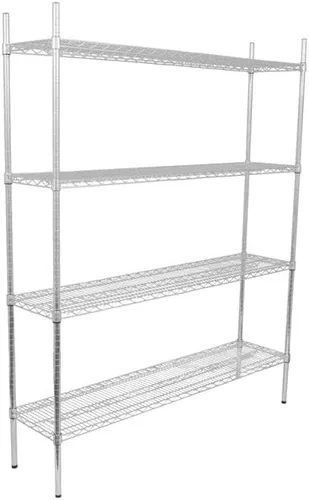Vista 213 de Kit de 4 estantes de epoxi verde NSF de 21 x 72 pulgadas con postes de 86 pulgadas, estantería de almacenamiento resistente, kit de estantería