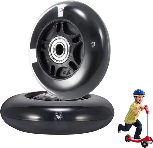 Vista 14 de Ruedas de repuesto para scooter, rueda de flash LED de 3.150 in, mini ruedas de patinaje para microscooter, luces traseras ABEC-7 de 3.150 in