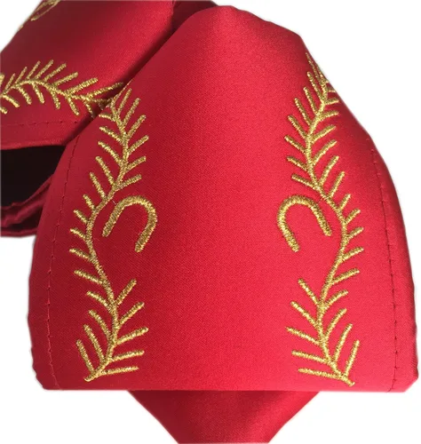 Vista 2 de hello Mariachi Pajarita mexicana Charro Mariachi rojo dorado mexicano Moño charros, Rojo