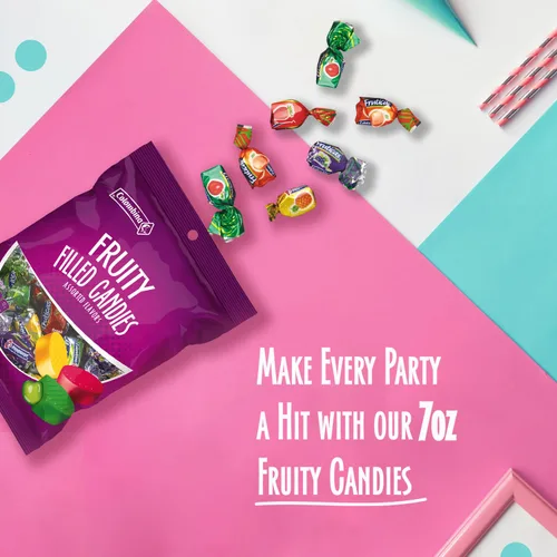 Vista 6 de Colombina Sweet Delights – Caramelos rellenos de frutas de 7 onzas – Cáscara dura y centro suave líquido – Piña, uva, manzana verde, fresa sabores