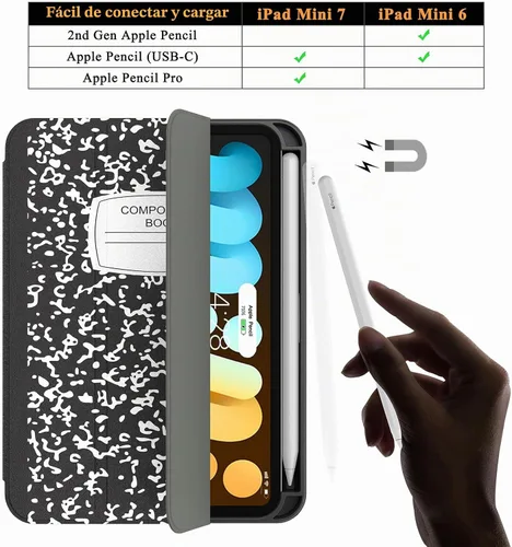 Vista 4 de Soke - Funda para iPad mini (A17 Pro) 7ª/6ª generación (libro negro)