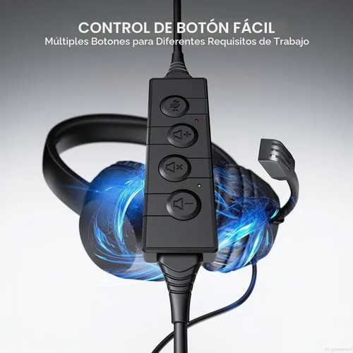 Vista 3 de LEVN Auriculares con micrófono, auriculares USB con micrófono para PC, auriculares con micrófono para PC con micrófono con cancelación de ruido
