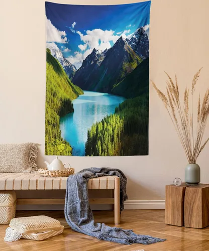Vista 34 de Lunarable Tapiz azul, piscina temática de competición deportiva con carriles imagen de pictograma acuático, decoración de tela para colgar