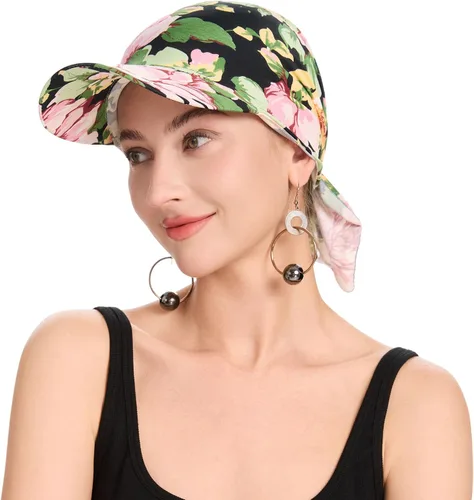 Vista 19 de ZLYC Gorro de quimioterapia de verano para mujer marrón (Plain Brown)