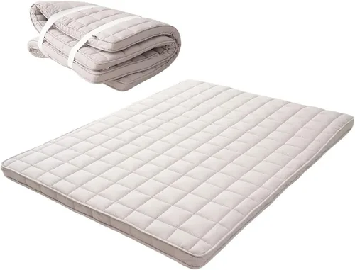 Vista 9 de EMOOR Colchón de futón japonés de triple pliegue Machi con protector de colchón S-Twin gris, fuelle plegable, almacenable, lavable, para dormir