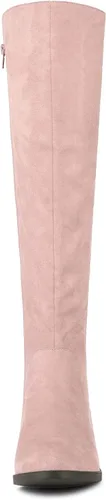 Vista 3 de Allegra K Botas altas hasta la rodilla con cremallera lateral para mujer