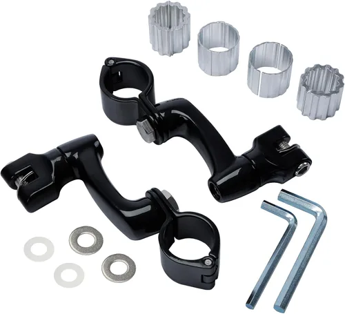 Vista 4 de TCT-MOTORPARTS Soportes de clavijas de pie de barra de carretera negro para Harley Touring 22/25/32/1.378 in