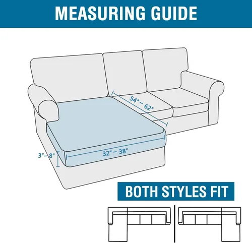 Vista 3 de H.Versailtex - Funda de sofá seccional de 1 pieza, funda deslizante para chaise con forma de L, funda de cojín separada para sofá seccional tanto