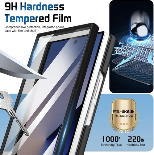 Vista 2 de Correa de muñeca para Samsung Galaxy Z Fold 5, protector de pantalla integrado, protección de bisagra, soporte de cámara, diseño de pulsera