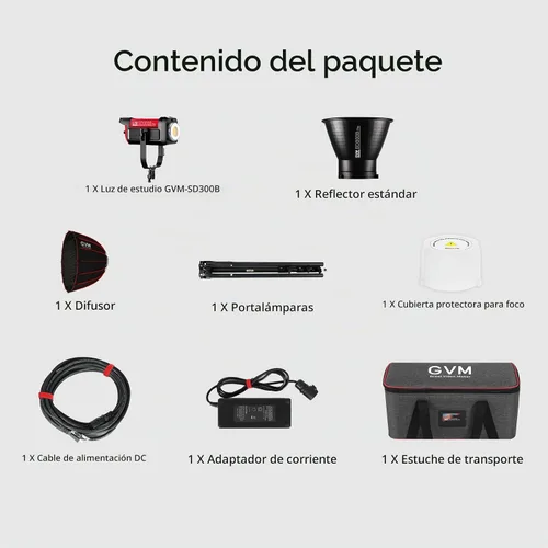 Vista 9 de GVM Kit de Iluminación de Video 300W Luces de Estudio Bicolor con Softbox de Montaje Bowens y Soporte CCT 2700K~6800K CRI 97+ Iluminación Continua