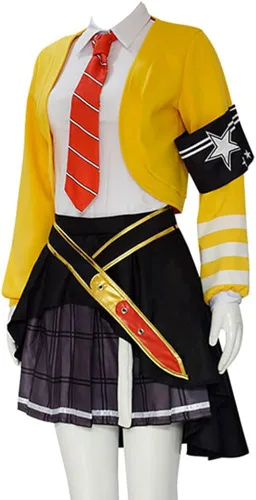 Vista 3 de Hieeimu Saki - Disfraz de cosplay de Sekai Saki Tenma, vestido de uniforme de Halloween con calcetín