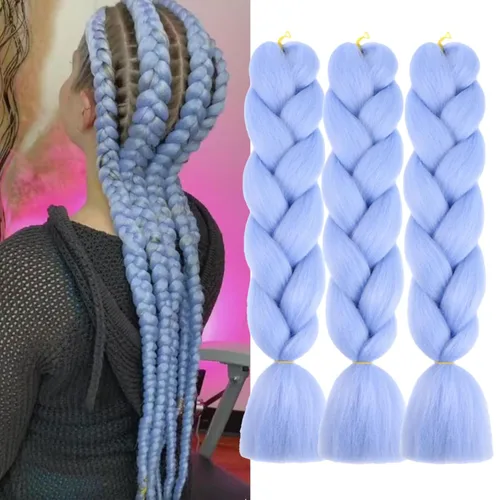 Vista 36 de Beige (613#) 6 paquetes de cabello trenzado de 24 pulgadas, de fibra sintética, sin picazón, extensiones de cabello para trenzar jumbo, textura