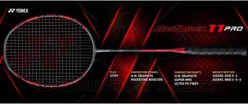 Vista 4 de Yonex ArcSaber 11 Pro - Raqueta de bádminton sin cuerdas (4U, G5)