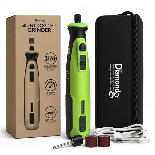 Vista 11 de Diamondg Molinillo de uñas inalámbrico para perros con sonido silencioso y punta LED para perros grandes y pequeños, 4 horas de funcionamiento 003