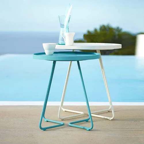 Vista 9 de Side Table Couch Side Tables Coffee Table Wrought Iron Non-Slip Tea Table Home Sofa Side Table Bedroom Living Room Corner Coffee Side Table Bedside