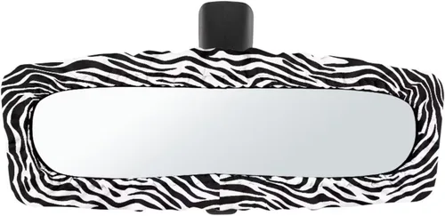 Vista 14 de Funda para espejo retrovisor de automóvil con estampado de vaca negro, protector de espejo retrovisor automático elástico