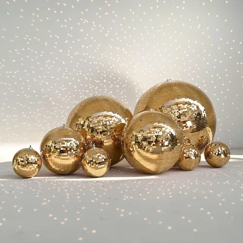 Vista 31 de Yescom Juego de 8 bolas de discoteca de 7/12/16/20/24 pulgadas, bolas de espejo surtidas, decoración de vidrio para colgar para fiestas de los años