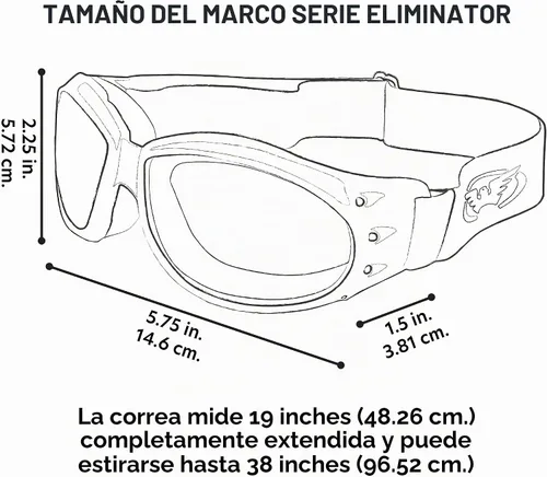 Vista 6 de Global Vision Eliminator G-Tech - Gafas de motocross para motocicleta, marco negro con lente de espejo rojo